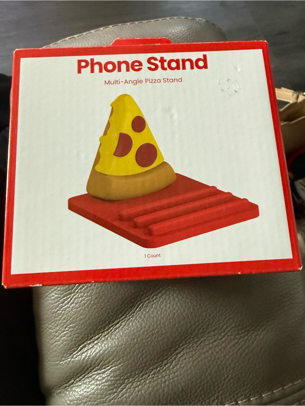 Pizza Slice Multi-Angle Phone Stand - Red and Yellow